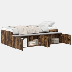 Estrutura de cama de solteiro para adultos com gaveta Carvalho Defumado 80 x 200 cm