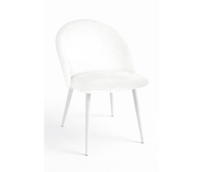 Silla White Vint Terciopelo - Blanco