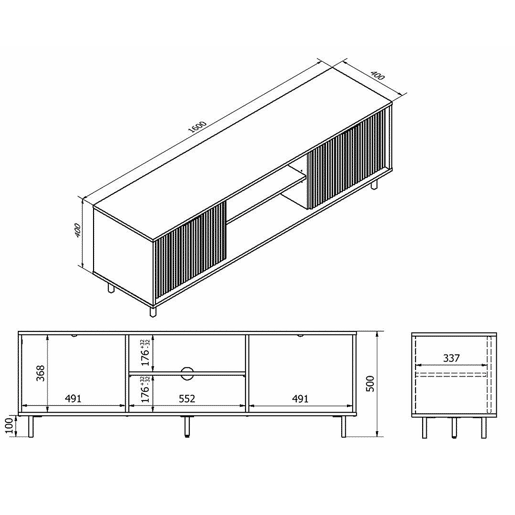 Móvel TV 2 portas 160 cm Soly Madeira