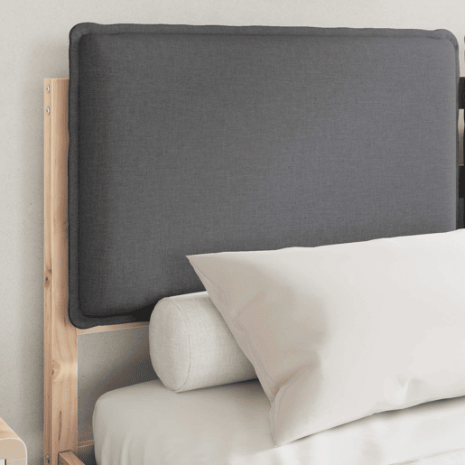 Estrutura de Cama de casal moderno com Cabeceira Estofada Cinza Escuro