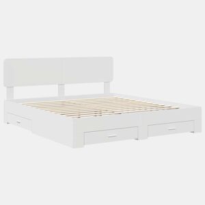 Estrutura De Cama De Casal Moderno - Branco 180 x 200 cm Madeira processada