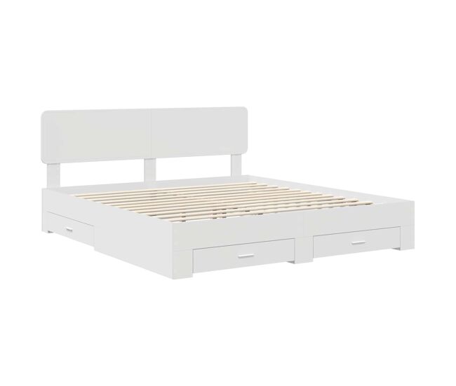 Estructura de cama doble matrimonial con cajón 180 x 200 cm madera de ingeniería