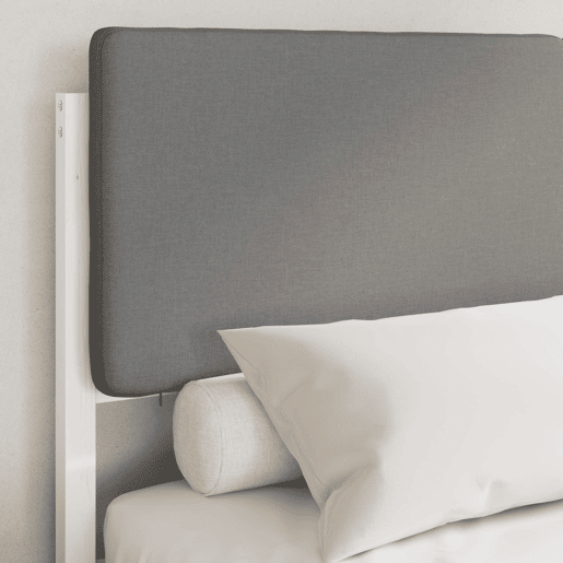 Estrutura de Cama de casal moderno com Cabeceira Estofada Cinzento-claro
