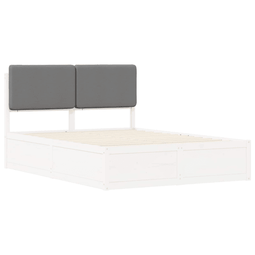 Estrutura de Cama de casal moderno com Cabeceira Estofada Cinzento-claro
