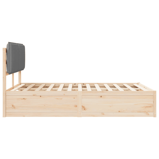 Estrutura de Cama de casal moderno com Cabeceira Estofada Cinzento-claro