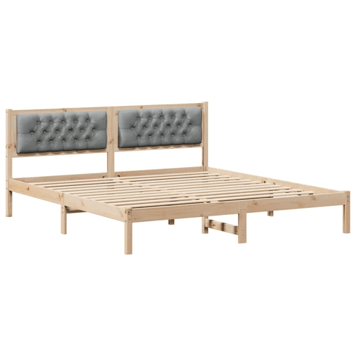Estrutura da Cama de casal simple com cabeceira Cinzento-claro 160 x 200 cm