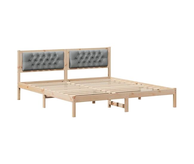 Estructura de cama matrimonial comodidad con cabecera - gris claro 160 x 200 cm