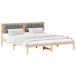 Estructura de cama matrimonial 165x205 Estructura de cama matrimonial 165x205 Blanco/ Gris Claro