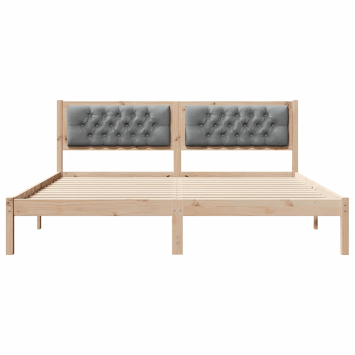 Estrutura da Cama de casal simple com cabeceira Cinzento-claro 160 x 200 cm