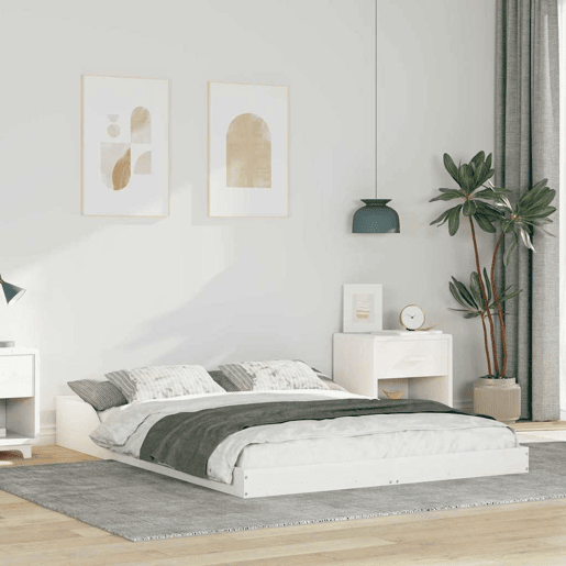 Estrutura De Cama De Casal Simple - Branco 140 x 190 cm