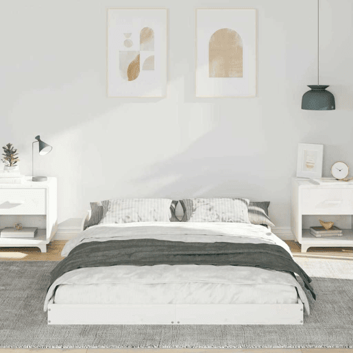 Estrutura De Cama De Casal Simple - Branco 140 x 190 cm