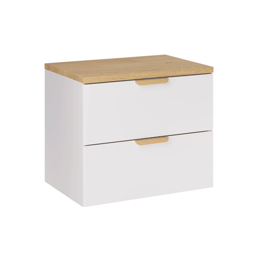 Conjunto de móvel inferior de 60 cm e coluna Oria Branco mate