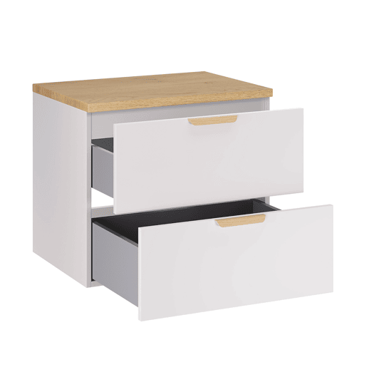 Conjunto de móvel inferior de 60 cm e coluna Oria Branco mate