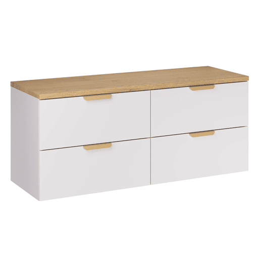 Conjunto de móvel inferior de 120 cm e coluna Oria Branco mate