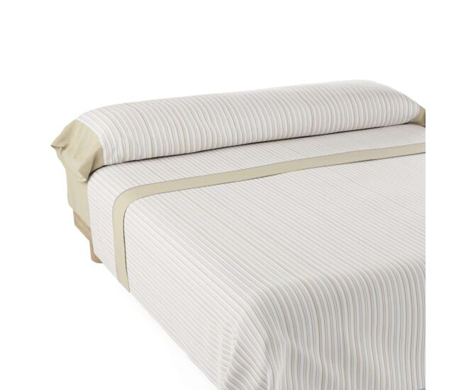 Juego de sábanas vega nalui beig tejido polycotton, lavable a 30º y fácil planchado