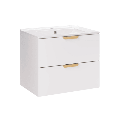 Móvel de lavatório individual Oria 60cm Branco mate