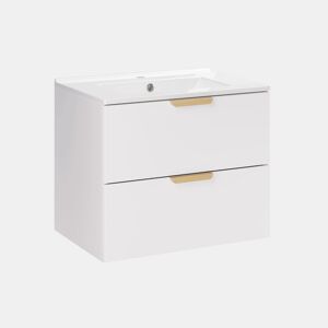 Móvel de lavatório individual Oria 60cm Branco mate