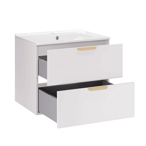 Móvel de lavatório individual Oria 60cm Branco mate