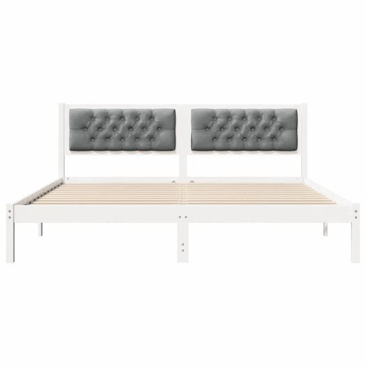 Estrutura da Cama de casal simple com cabeceira Cinzento-claro 160 x 200 cm
