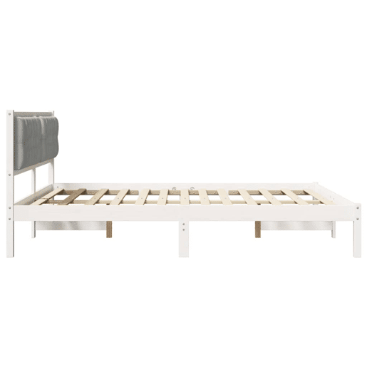 Estrutura da Cama de casal simple com cabeceira Cinzento-claro 160 x 200 cm