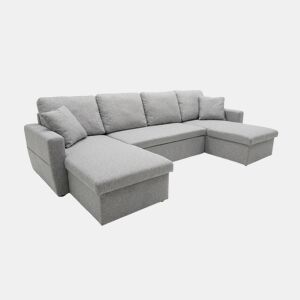 Sofá Nora Double Chaise Longue com arrumação, 287 cm, cinza