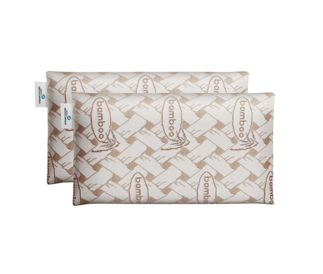 Almohada viscoelástica chloe nalui blanco de viaje bambú pack 2 (42 x 24cm)