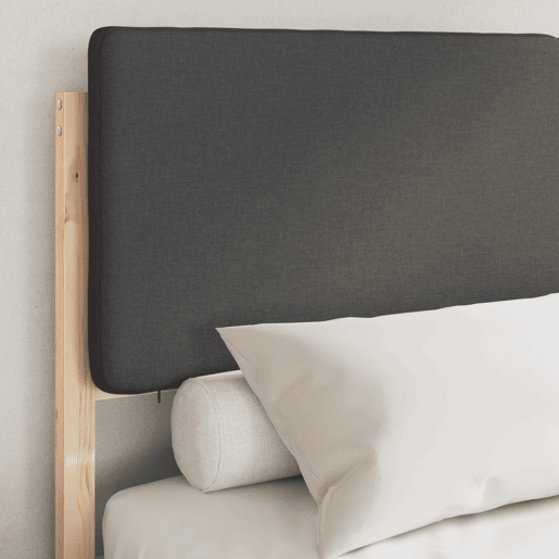 Estrutura de Cama de casal moderno com Cabeceira Estofada Cinza Escuro
