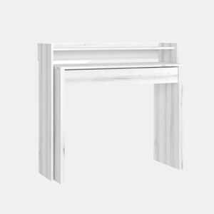 Secretária extensível, secretária para computador, 99x35x90cm, retrátil, escritório ou estúdio, estilo moderno, branco veado