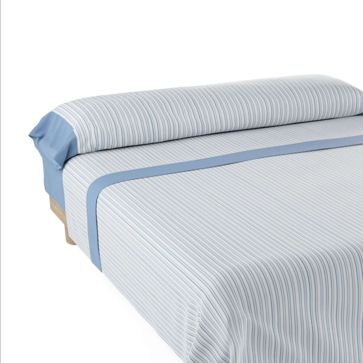Juego de sábanas vega nalui azul tejido polycotton, lavable a 30º y fácil planchado