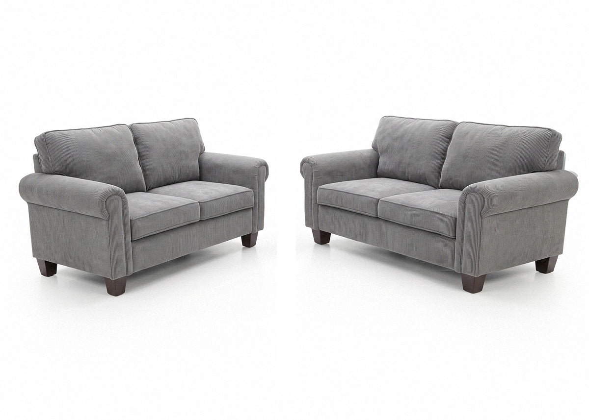 Conjunto de sofas 3+2 plazas nordia 192cm, gris
