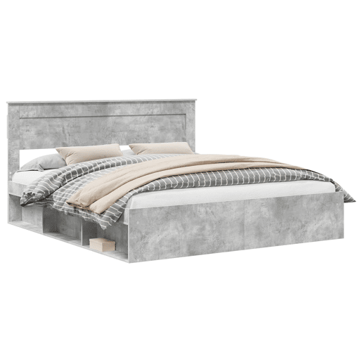 Estrutura de Cama de casal para adultos com cabeceira Concreto 180 x 200 cm