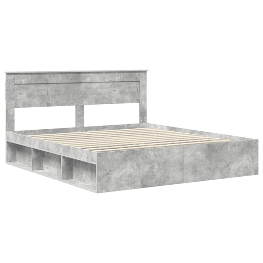 Estrutura de Cama de casal para adultos com cabeceira Concreto 180 x 200 cm