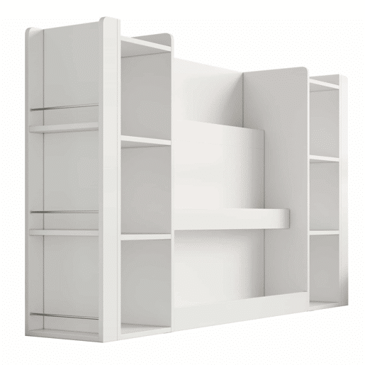 Estante infantil 140 x 30 x 95 cm - estante para livros infantis com espaço de arrumação, armário infantil, móvel de madeira para quarto infantil - branco