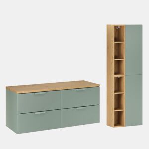 Conjunto móvel toucador 120cm e coluna Oria Verde mate