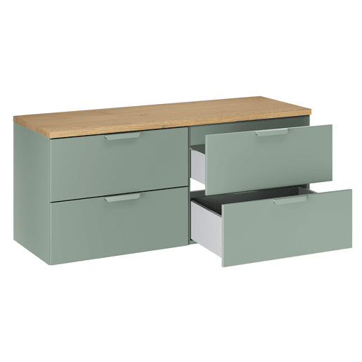 Conjunto móvel toucador 120cm e coluna Oria Verde mate