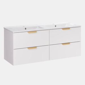 Móvel de lavatório duplo Oria 120cm branco mate
