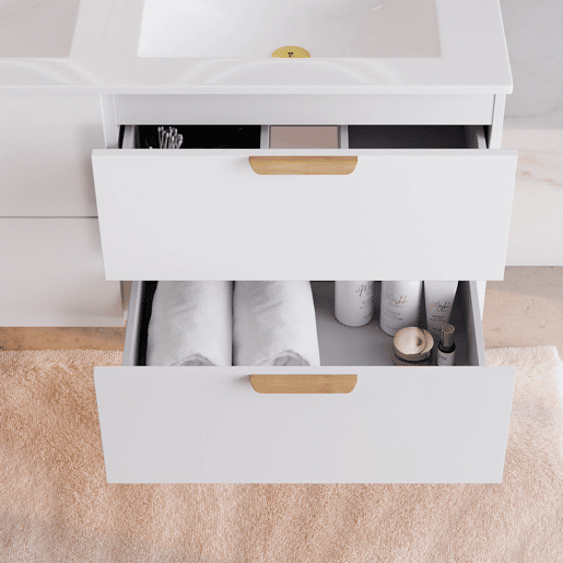 Móvel de lavatório duplo Oria 120cm branco mate Móvel de lavatório duplo Oria 120cm branco mate