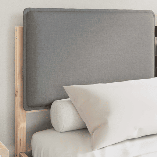 Estrutura de Cama de casal moderno com Cabeceira Estofada Cinzento-claro