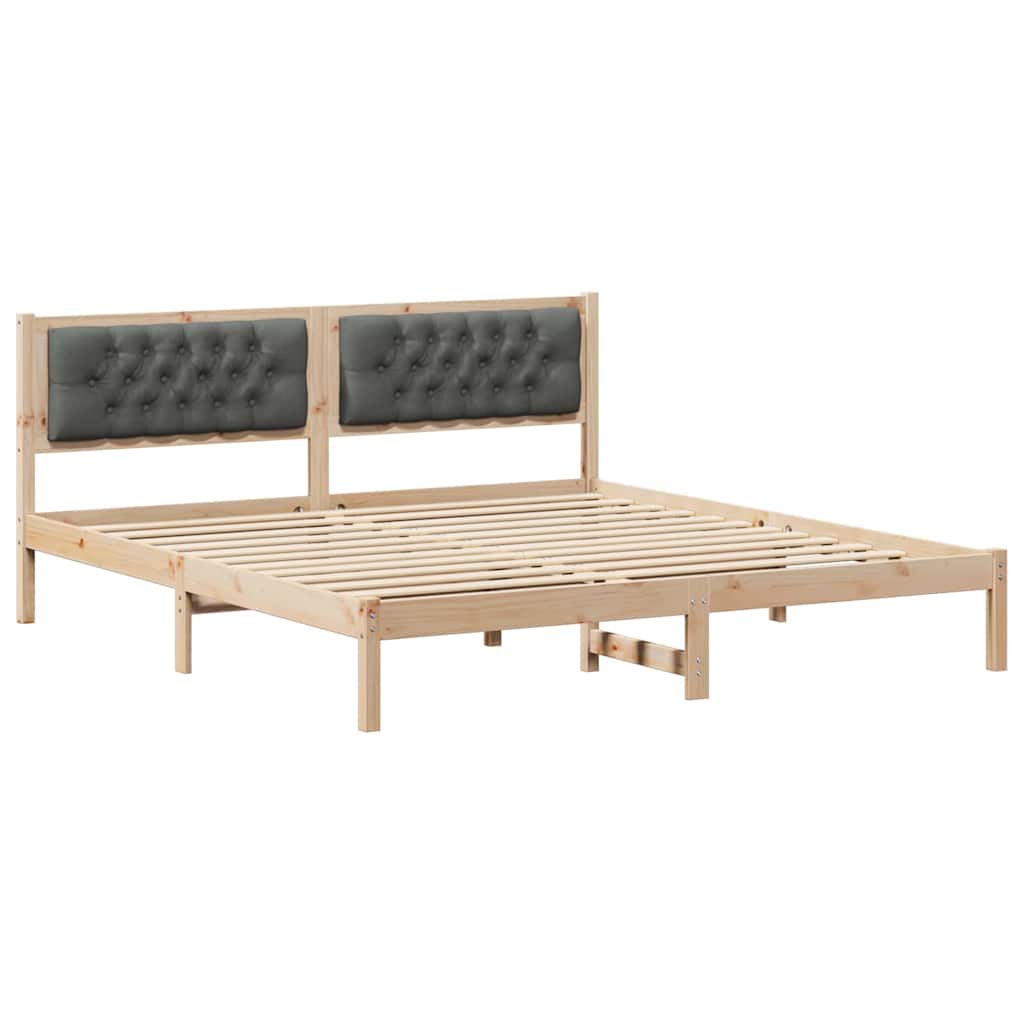 Estructura de cama matrimonial 165x205 Gris Oscuro/ Madera