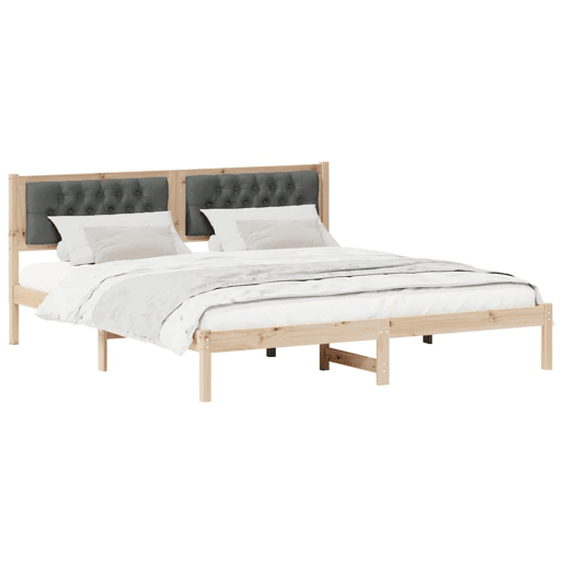 Estrutura da Cama de casal simple com cabeceira Cinza Escuro 160 x 200 cm