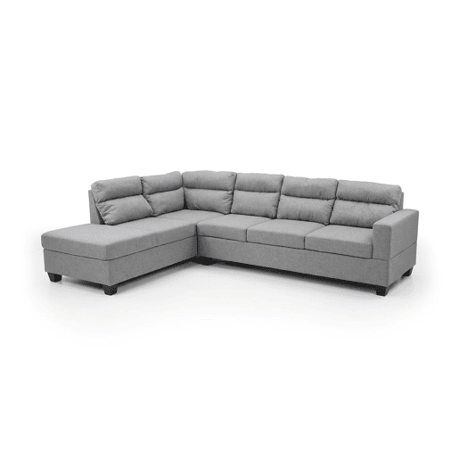 Chaise Longue de canto gigante de 274 cm, cinza, chaise à esquerda. Chaise Longue de canto gigante de 274 cm, cinza, chaise à esquerda.