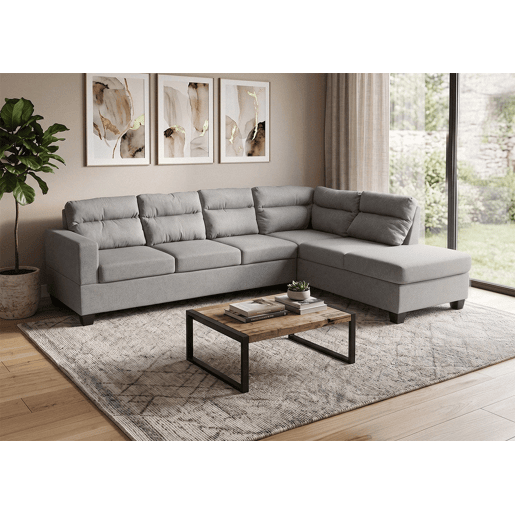 Chaise Longue de canto gigante de 274 cm, cinza, chaise à esquerda. Chaise Longue de canto gigante de 274 cm, cinza, chaise à esquerda.