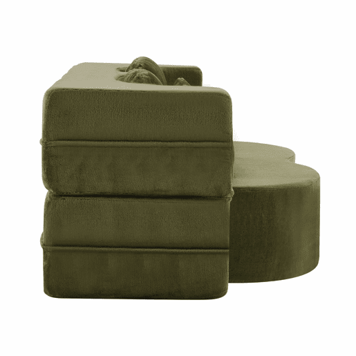 Sofá-cama de 2 lugares - moderno, com 4 almofadas, colchão dobrável de espuma de alta densidade - verde