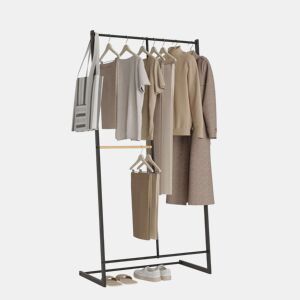 Bengaleiro Hangy One 15 Newlux até 15 kg com altura dupla, resistente, espaço para calças Negro