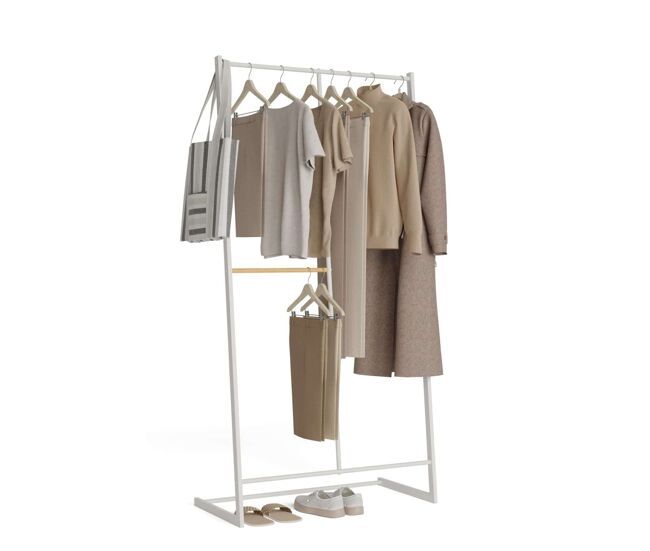 Perchero burro hangy one 15 newlux blanco hasta 15kg con doble altura, resistente, espacio pantalones
