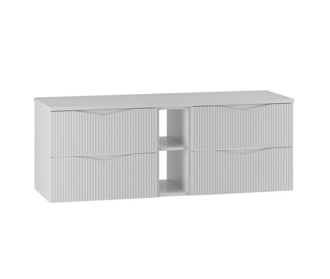 Mueble bajo lavabo 140cm 2 compartimientos encimera tao blanco