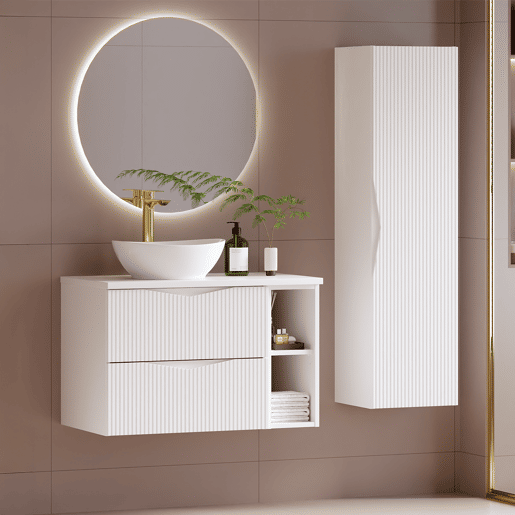 Móvel de toucador Tao Branco 2 nichos 80cm