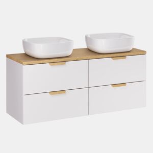 Móvel de lavatório duplo Oria 120cm Branco mate