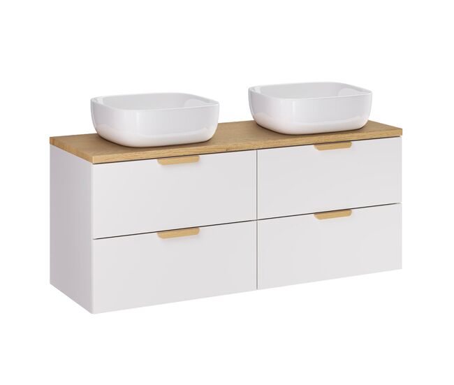 Lavabo doble oria 120cm blanco mate