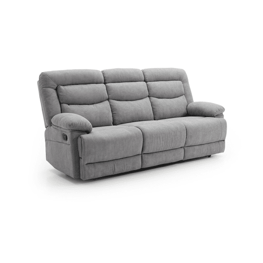 Sofá reclinável manual Laurel de 3 lugares, cinza